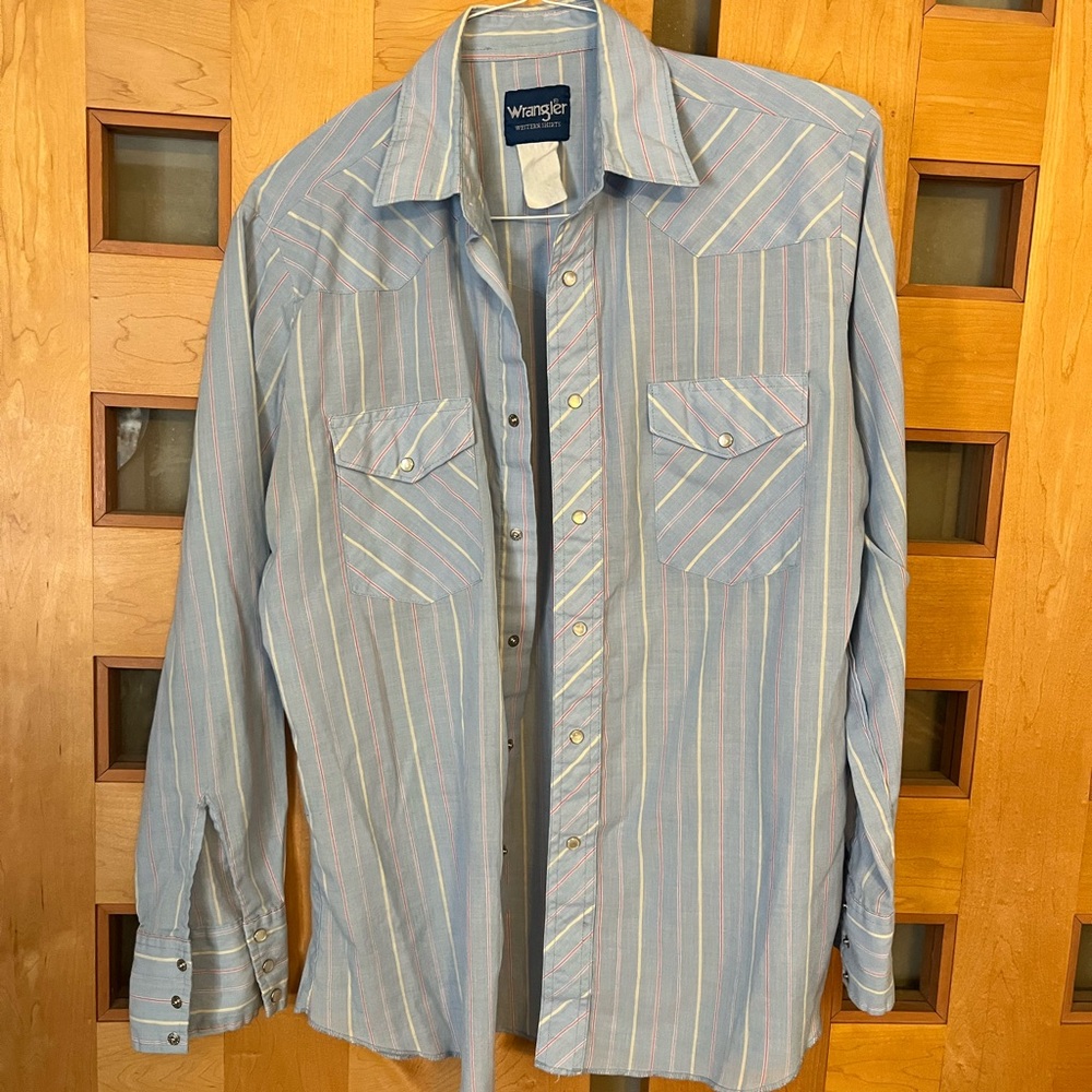 Wrangler Vintage-ish Snap-Front Shirt, L?